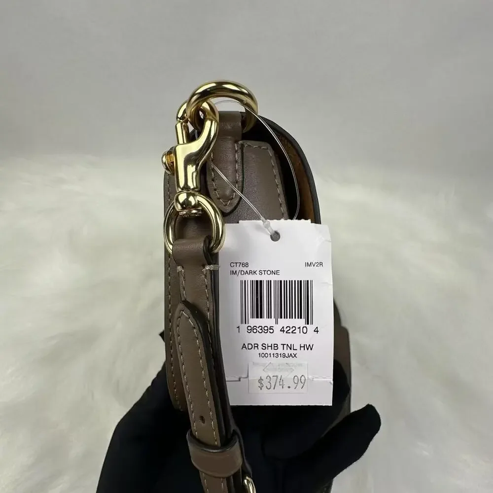 COACH Andrea Shoulder Bag In Smooth Leather/Gold/Dark Stone CT768 NWT